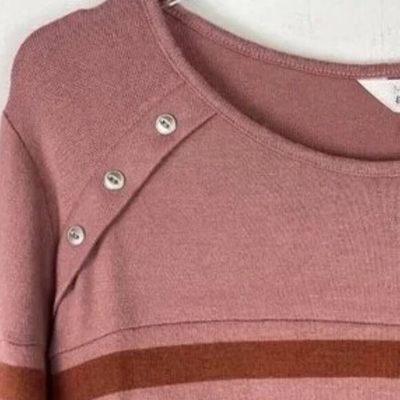 NWT Stitch Fix Market & Spruce Striped Button Detail Plush Sweater Size XS NEW - Picture 2 of 8